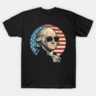 George Washington Funny July 4th American Flag T-Shirt